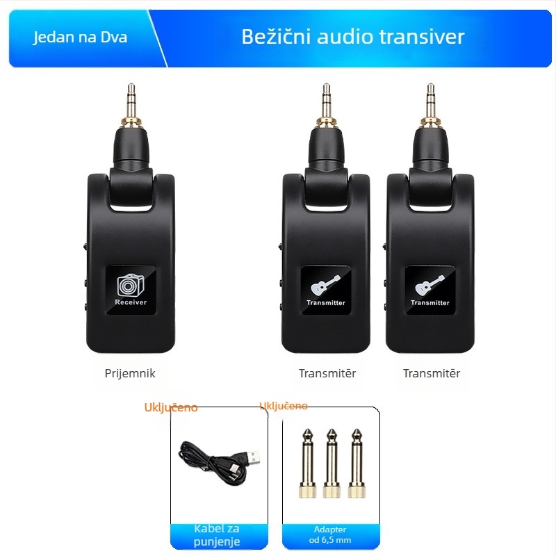 Bežični audio transceiver za glazbene instrumente – Meieark E207, ugrađena baterija 300-500 mAh, trajanje 8-12 sati, SNR ≥ 85 dB, Bluetooth 1.2