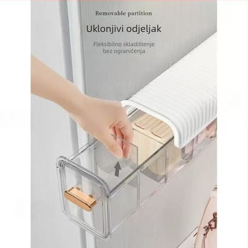 Zidna podijeljena kutija za donje rublje – prozirno ladica, otporna na prašinu, 2 odjeljka