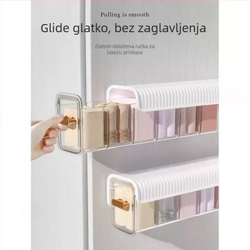 Zidna podijeljena kutija za donje rublje – prozirno ladica, otporna na prašinu, 2 odjeljka