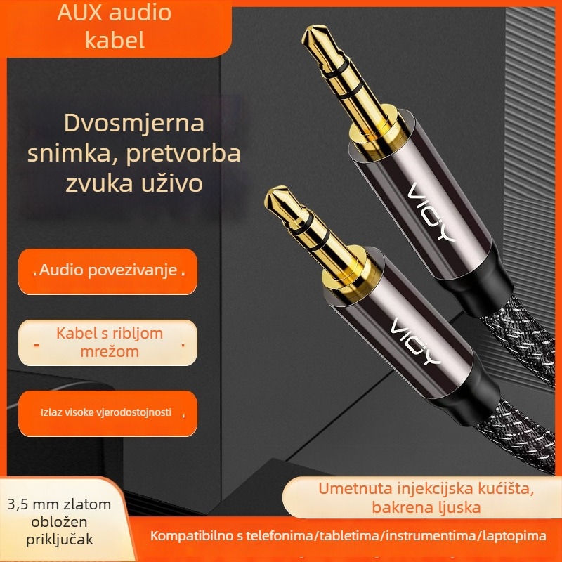 3,5 mm muški–muški audio kabel, za audio i video uređaje, 1/8 inča, ROHS certifikat, branda YHT