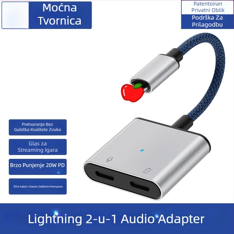 Apple adapter – četiri u jednom mobilni konverter za punjenje, pozive i streaming, licencirana privatna marka