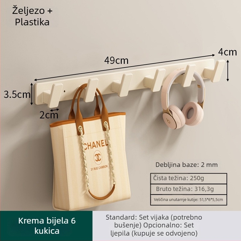 Zidna vješalica za odjeću, Model 9126, Materijal: Space aluminum, Završna obrada: sprej plastika, Za vješanje stvari, Stil: Moderni minimalistički