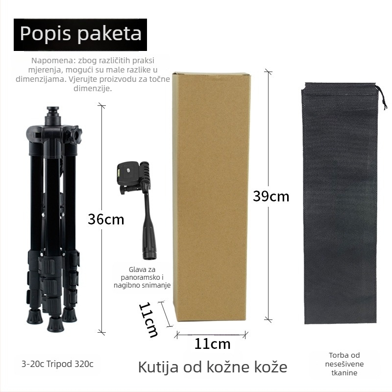 Beno L-320C Stativ PTZ za mobitel ili kameru, potpuno metalni, nosivost 2–5 kg, masa 865 g