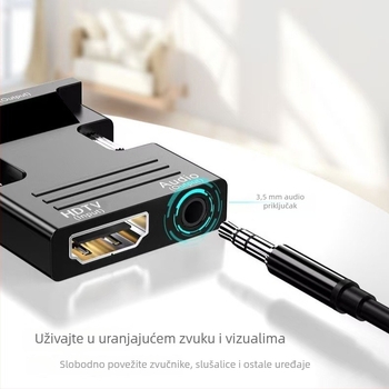 HDMI ženski na VGA muški adapter s audio priključkom za povezivanje računala/prijenosnog računala na monitor ili projektor