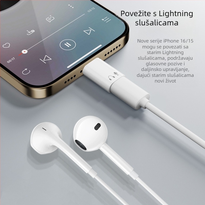 Pinyue T67 USB-C na Lightning audio adapter za iPhone 15