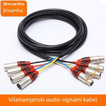 Višekanalni audio kabel s višejezgrenim XLR konektorom, 4-kanalni kabel za signale zvuka i rasvjete na pozornici; Golden Three Lakes marka, PVC ovojak, rosh certifikat, pogodan za audio i video