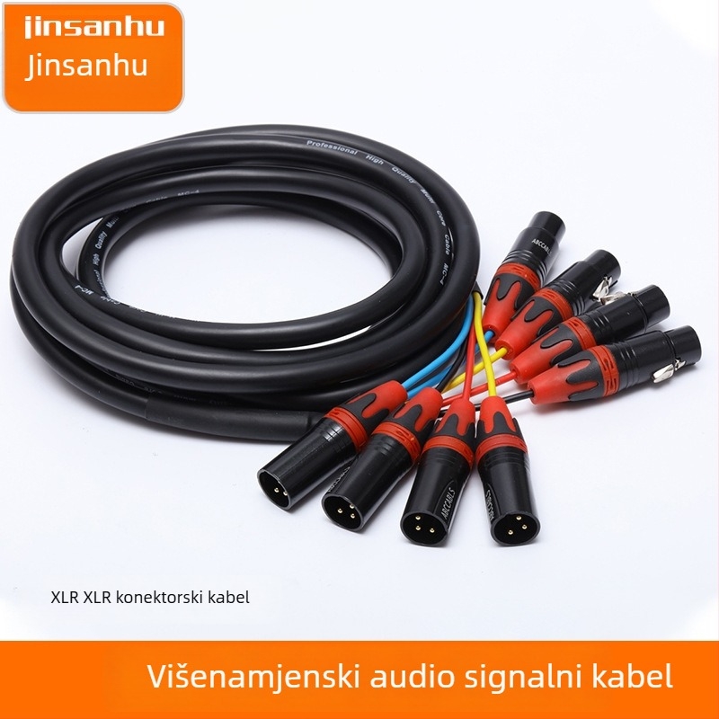 Višekanalni audio kabel s višejezgrenim XLR konektorom, 4-kanalni kabel za signale zvuka i rasvjete na pozornici; Golden Three Lakes marka, PVC ovojak, rosh certifikat, pogodan za audio i video