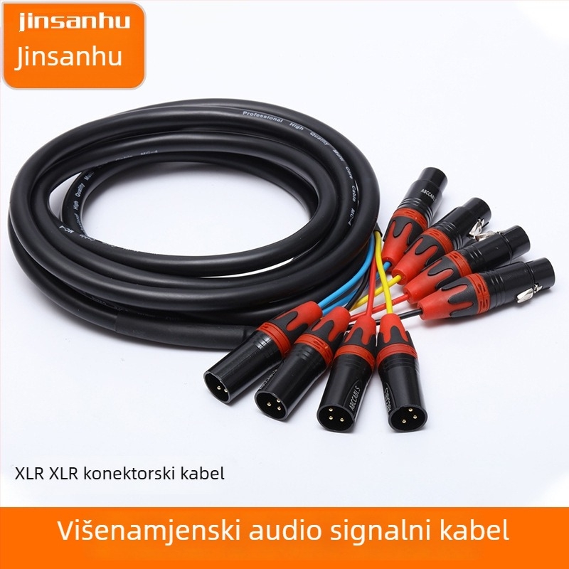 Višekanalni audio kabel s višejezgrenim XLR konektorom, 4-kanalni kabel za signale zvuka i rasvjete na pozornici; Golden Three Lakes marka, PVC ovojak, rosh certifikat, pogodan za audio i video