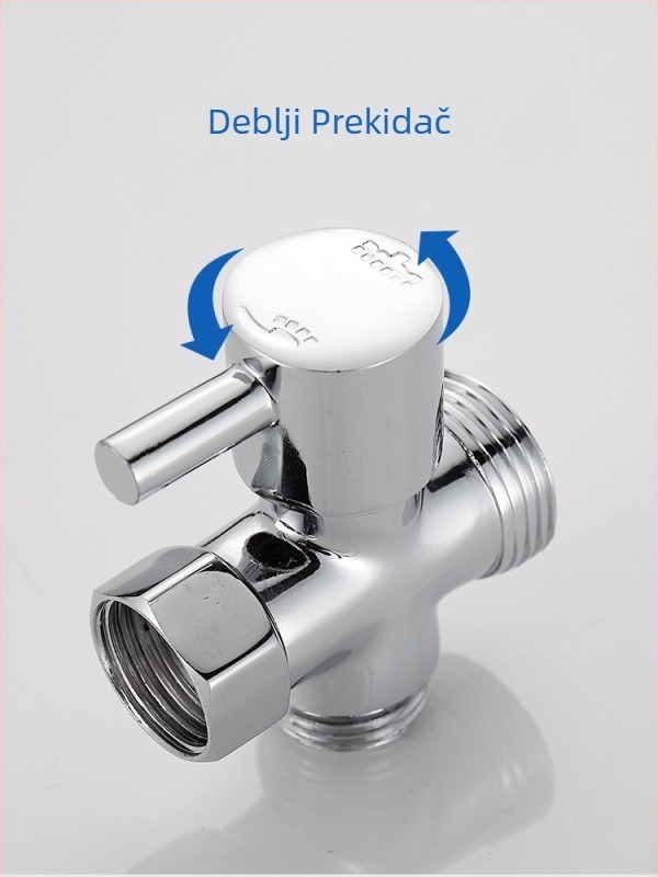 FSQ vodeni razdjelnik s 1 ulazom, 2 izlaza, 3-putna kutna ventila, navoji 4/6, unutarnji i vanjski navoji, mesing spojnik za distribuciju vode