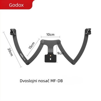 MW nosač dvostruke glave bljeskalice za stomatološku estetsku fotografiju, kompatibilan s MF12-DK1 makro bljeskalicom (Model MF-DB; Težina oko 0,43 kg)