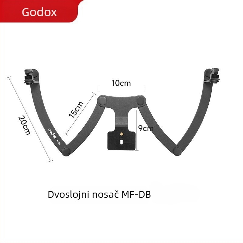MW nosač dvostruke glave bljeskalice za stomatološku estetsku fotografiju, kompatibilan s MF12-DK1 makro bljeskalicom (Model MF-DB; Težina oko 0,43 kg)