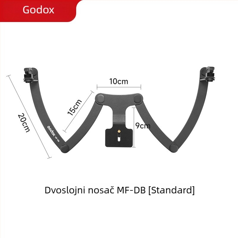 MW nosač dvostruke glave bljeskalice za stomatološku estetsku fotografiju, kompatibilan s MF12-DK1 makro bljeskalicom (Model MF-DB; Težina oko 0,43 kg)