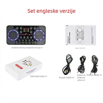 V300 Pro Live zvučna kartica set za mobitele i PC - Bluetooth reverber, bežično, ugrađena baterija 1000–1200 mAh, frekvencijski odziv 60 Hz–15 kHz, autonomija 6–8 h