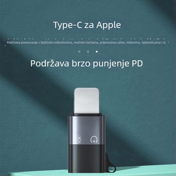OTG adapter Type-C na Lightning za Apple uređaje, model Yql026, omogućuje spajanje mikrofona, slušalica i zvučnih kartica