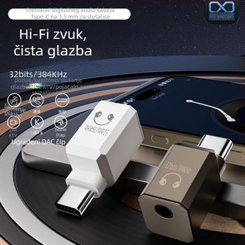Adapter za slušalice 3,5 mm na Type-C sa ugrađenim DAC-om za Hi-Fi zvuk