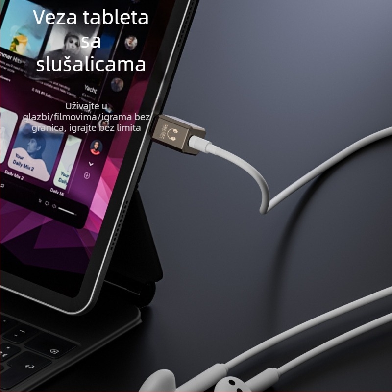 Adapter za slušalice 3,5 mm na Type-C sa ugrađenim DAC-om za Hi-Fi zvuk