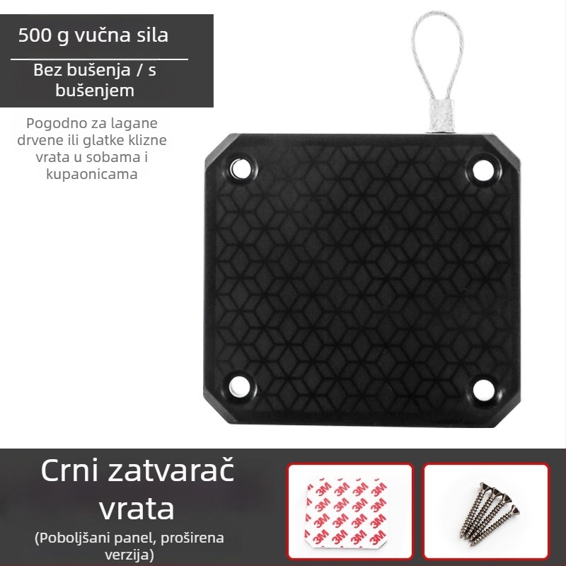 Zatvarač vrata bez bušenja – vučni kabel, za kućnu upotrebu, tih rad, automatsko vraćanje, ABS kućište