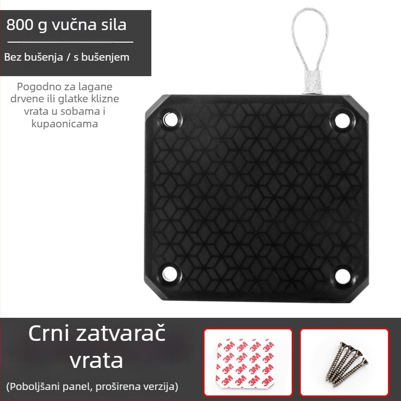 Zatvarač vrata bez bušenja – vučni kabel, za kućnu upotrebu, tih rad, automatsko vraćanje, ABS kućište