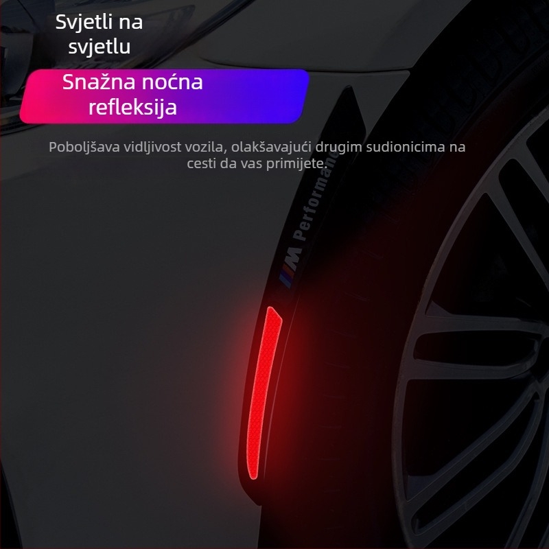 Reflektirajuća naljepnica za arku kotača – zaštita od sudara, univerzalna, model Wheel Eyebrow 001, materijal: TPE, podrijetlo: Guangdong