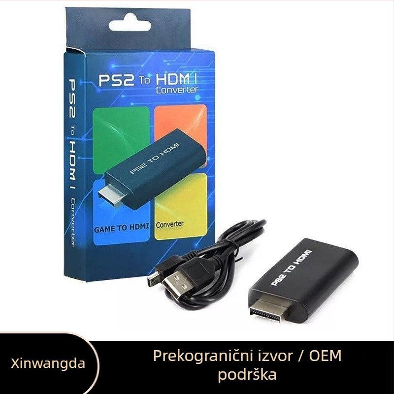 PS2 na HDTV pretvarač, 480i, audio i video, kabel duljine 0,8 m, kompatibilan s PS2