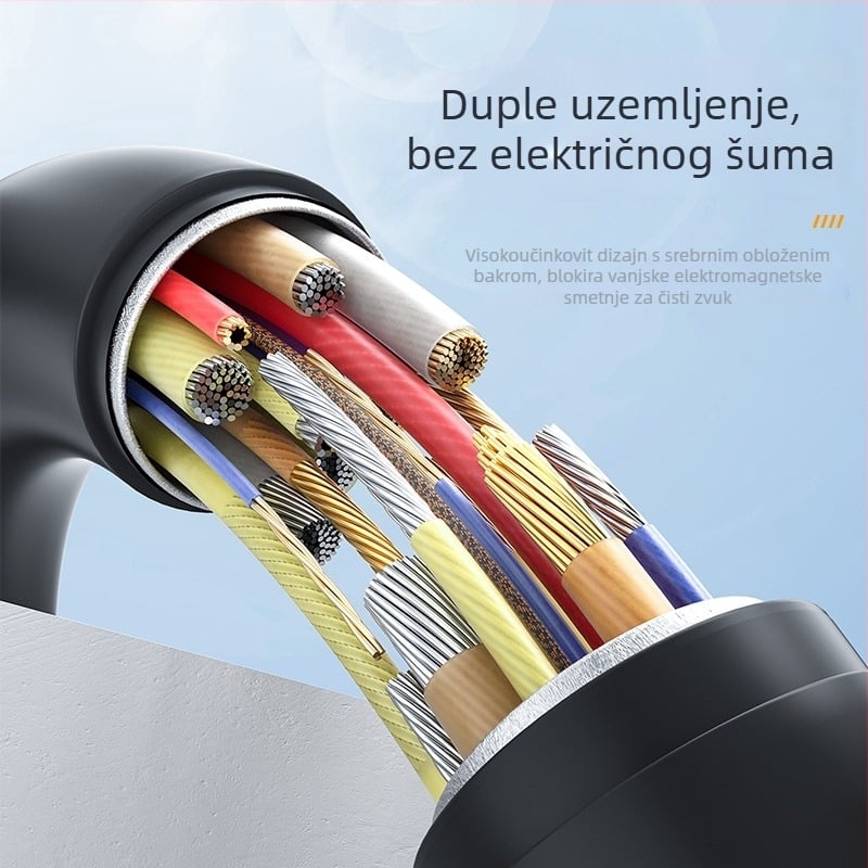Comton E277 Audio kabel 3,5 mm na Lightning, zlatno obloženo bakreno jezgro, kompatibilno s iPhone mikrofonom i zvučnom kartom