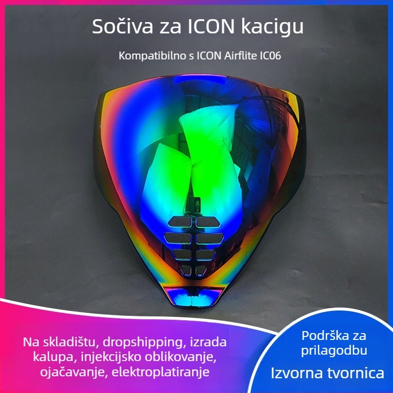 Leća kacige Ghost Face Airflite — HD elektroplatirana leća, dnevno-noćna universalna kompatibilnost, dodatak kacigi