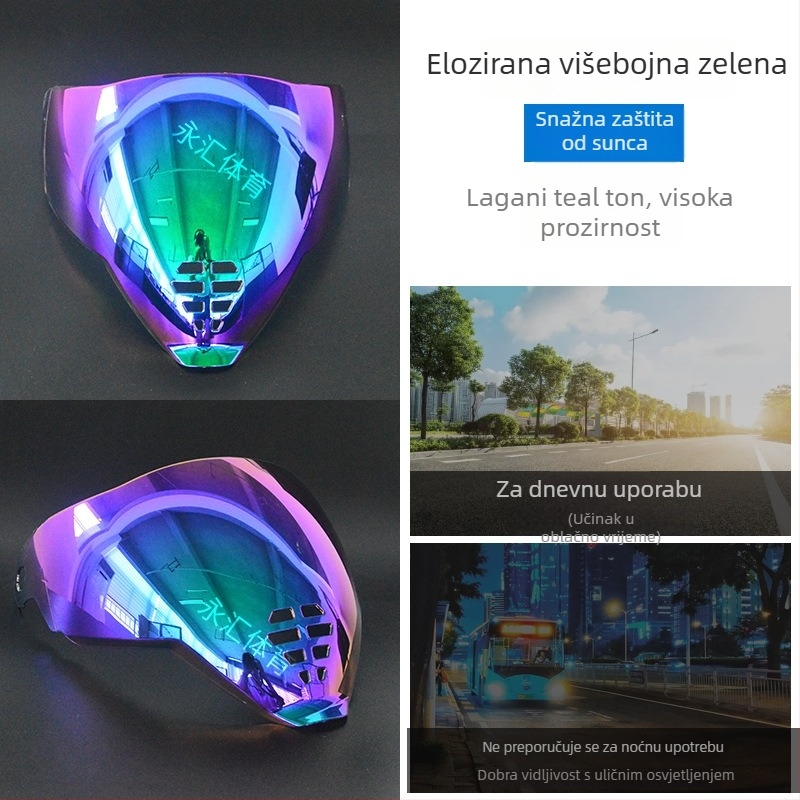 Leća kacige Ghost Face Airflite — HD elektroplatirana leća, dnevno-noćna universalna kompatibilnost, dodatak kacigi