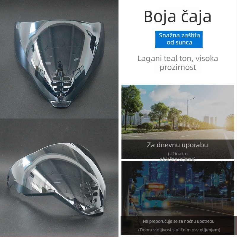 Leća kacige Ghost Face Airflite — HD elektroplatirana leća, dnevno-noćna universalna kompatibilnost, dodatak kacigi