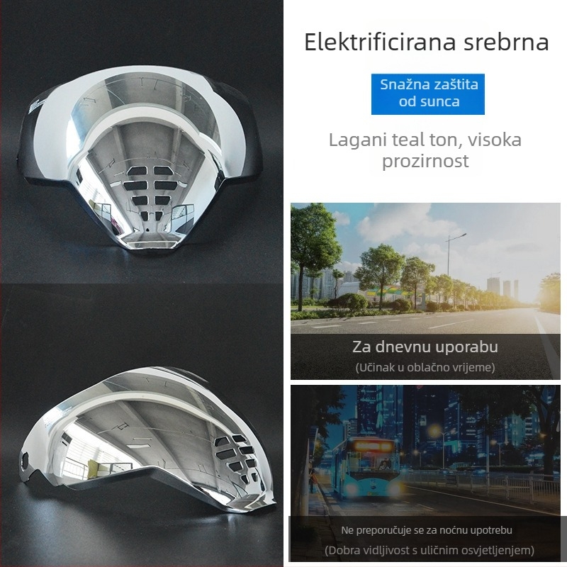 Leća kacige Ghost Face Airflite — HD elektroplatirana leća, dnevno-noćna universalna kompatibilnost, dodatak kacigi