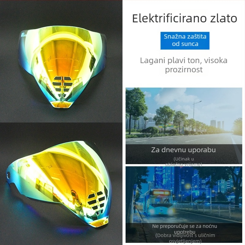 Leća kacige Ghost Face Airflite — HD elektroplatirana leća, dnevno-noćna universalna kompatibilnost, dodatak kacigi
