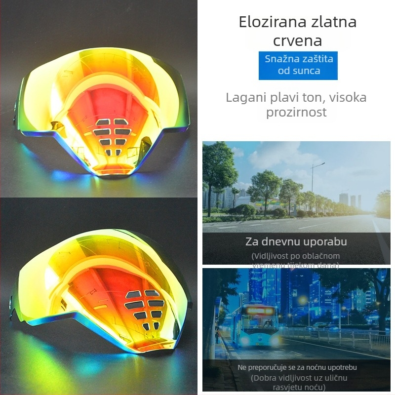 Leća kacige Ghost Face Airflite — HD elektroplatirana leća, dnevno-noćna universalna kompatibilnost, dodatak kacigi