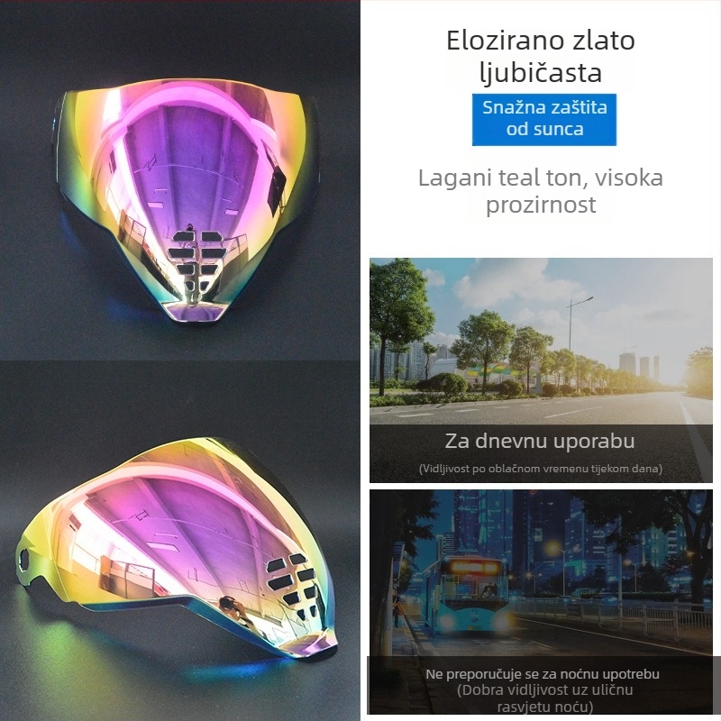 Leća kacige Ghost Face Airflite — HD elektroplatirana leća, dnevno-noćna universalna kompatibilnost, dodatak kacigi