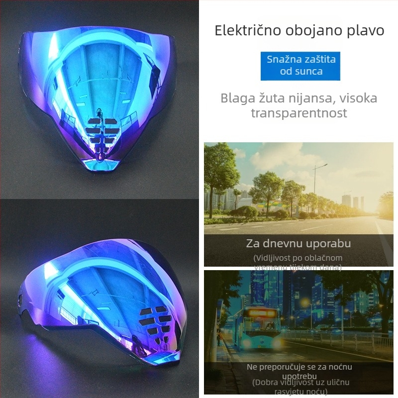 Leća kacige Ghost Face Airflite — HD elektroplatirana leća, dnevno-noćna universalna kompatibilnost, dodatak kacigi
