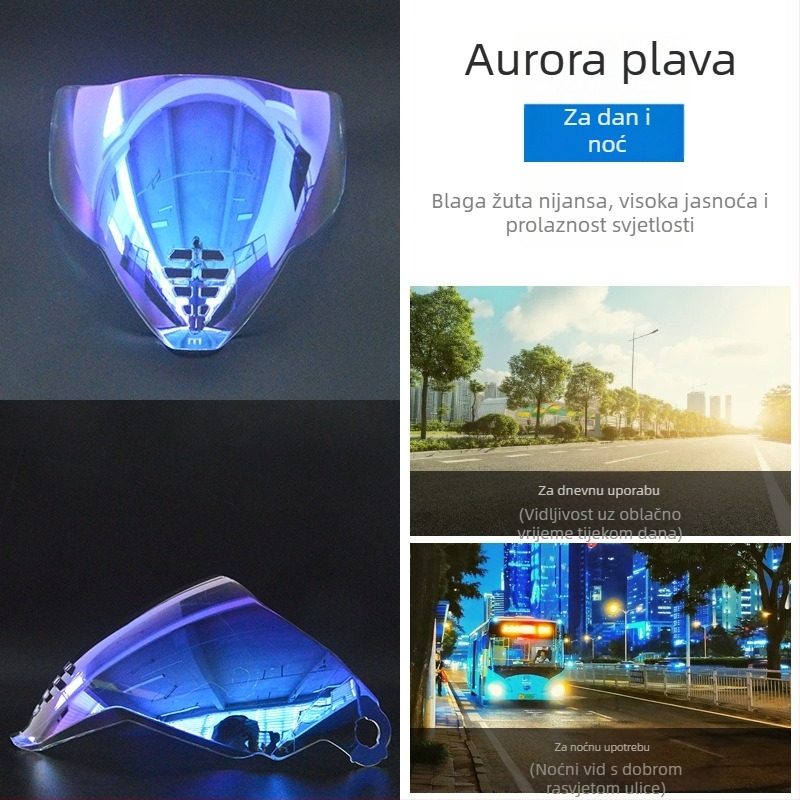 Leća kacige Ghost Face Airflite — HD elektroplatirana leća, dnevno-noćna universalna kompatibilnost, dodatak kacigi
