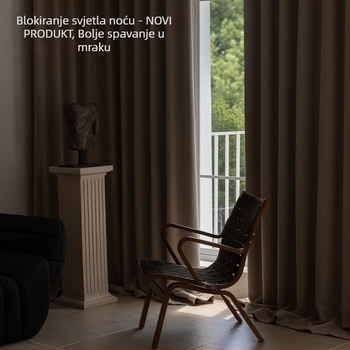 Dvostrane zavjese za spavaću sobu od chenille pamuk-lin, potpuno zatamnjenje, francuski stil, krem boja