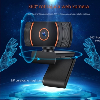 HD USB web kamera s autofokusom za računalo, ugrađeni mikrofon, 8 MP senzor, 1600x1200 @ 30fps, bez upravljača