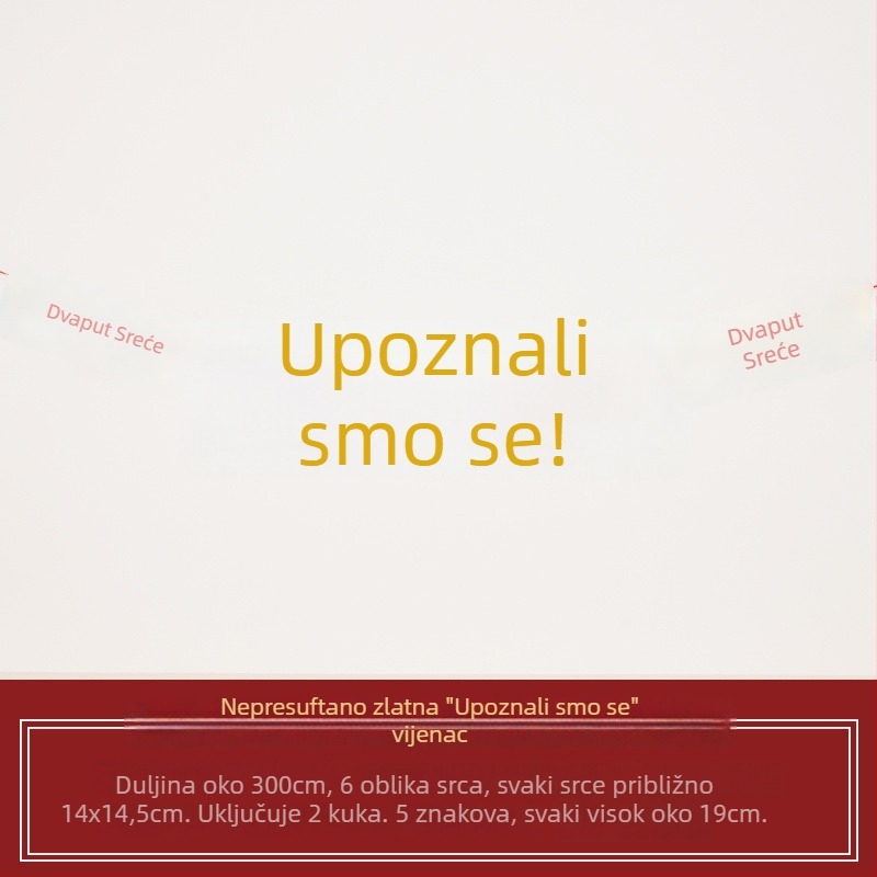 Windmill Boy rekvizit za uređenje prostora – traka-banner sa znakom Sreće za svadbu i novi dom
