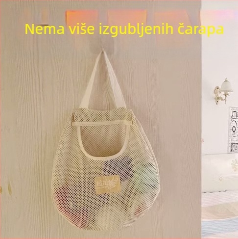 Viseća torba za skladištenje u kuhinji – mrežasti materijal s Velcroom, Višenamjenska, Na zid