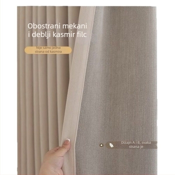 Dvostrane Chenille zavjese za spavaću sobu, potpuno zatamnjenje, francuski krem stil, toplinska stabilizacija za cijeli dom