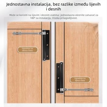 Mehanizam zatvaranja vrata od nehrđajućeg čelika, podesiv, skriven za mrežne i drvene vrata – moderan minimalistički dizajn