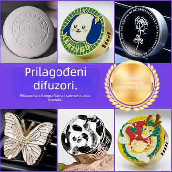 Auto aromatički ukras s prilagođenim logom – magnetski metalni držač, miris Cologne, 40 g