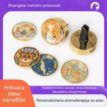 Auto aromatički ukras s prilagođenim logom – magnetski metalni držač, miris Cologne, 40 g