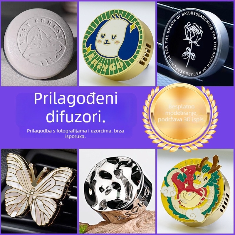 Auto aromatički ukras s prilagođenim logom – magnetski metalni držač, miris Cologne, 40 g