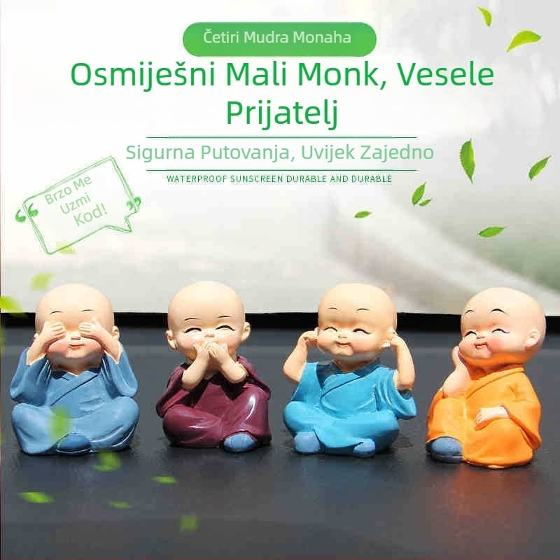 Smola Zen četiri mala redovnika – auto i stolni ukras | moderni stil, dekor, prilagodljivo, ovlaštena privatna marka