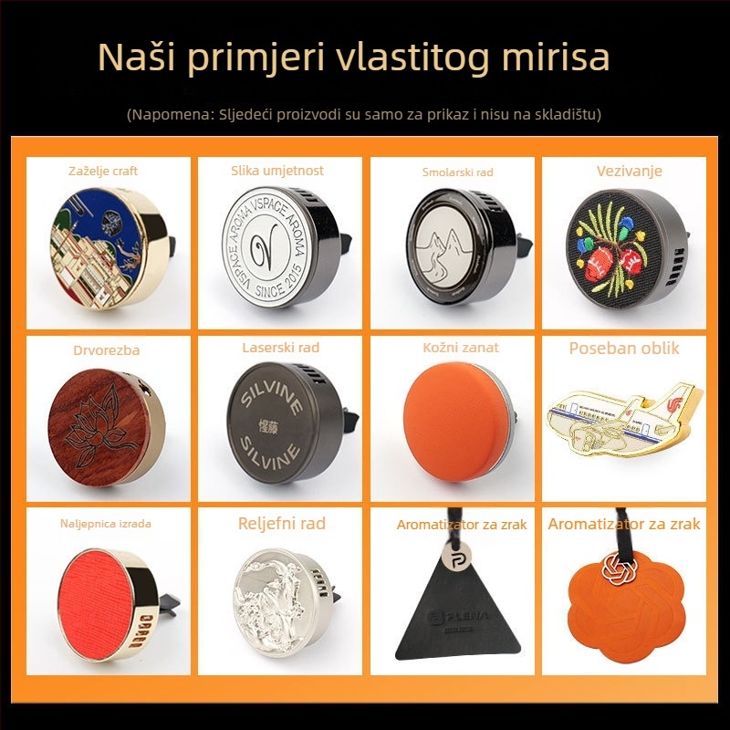 Automobilski aromatizator s klipom za ventilaciju • metalno kućište • 50–100 ml • Musk Xipu, Elan • dekoriranje, aromatiziranje, uklanjanje mirisa • trajanje isparavanja >90 dana
