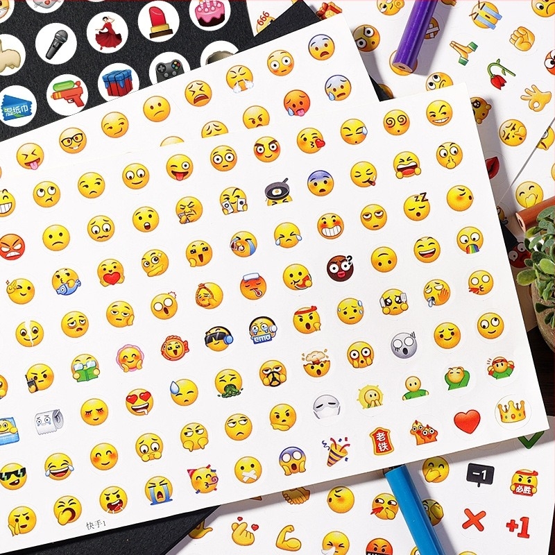 Dječji set naljepnica s emoji | PVC naljepnice za dnevnik s prilagođenim crtežima (Materijal: PVC; Obrada: prilagođeni crteži; Račun: dostupan; Nakon prodaje: 3 jamstva)