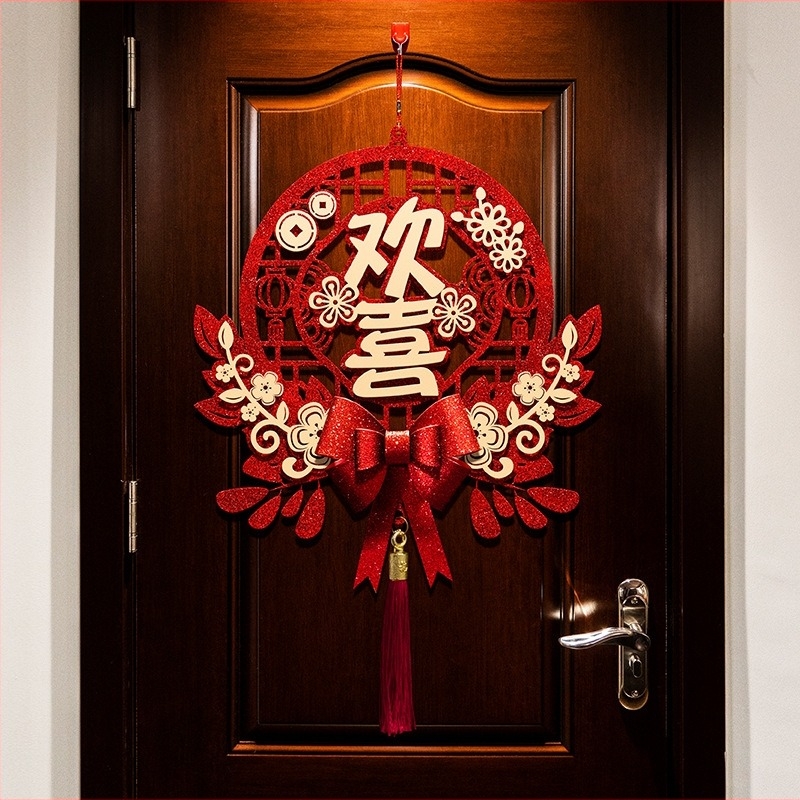 Set svadbene dekoracije s visećim znakovima sreće za dnevni boravak i spavaću sobu – platnene trake za dekoracije za svadbu