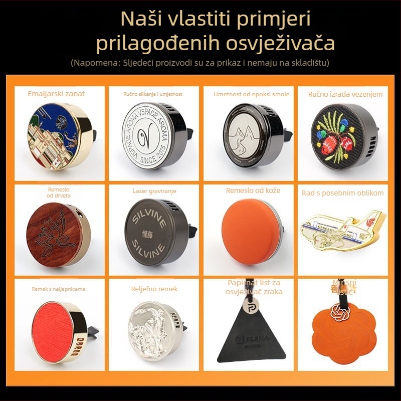 Auto aromaterapijska dekoracija s klipom za izduv zraka, metalni držač parfema, jasmin cvjetni miris, 10–20 ml, isparavanje 61–90 dana (10–20 ml; 61–90 dana; jasmin; klip; metal)