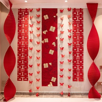 Svadbeni komplet za uređenje sobe s zidnim ukrasima, zavjesama i girlandama za bračnu spavaću sobu i dnevni boravak (Materijal: netkana tkanina; Pakiranje: Opp bag; Marka: Tiantianxifang; Kategorija: Drugi svadbeni dodaci; Prigoda: Vjenčanje)