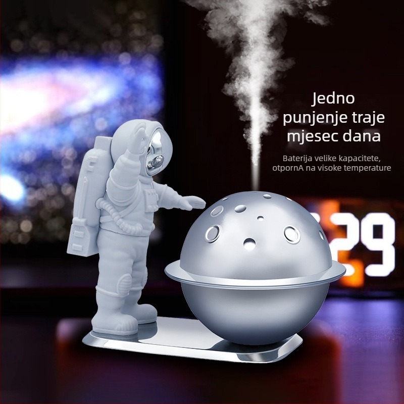 Difuzor mirisa za automobil i uređaj za aromaterapiju s automatskim raspršivanjem, ovlaživačem i ukrasom inspiriranim astronautom